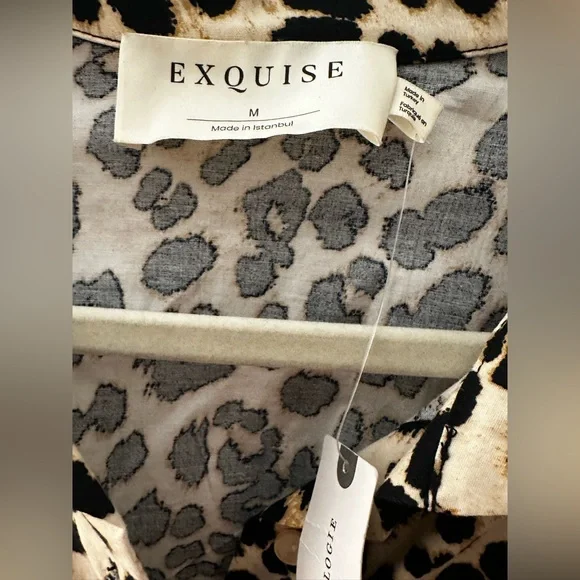 Anthropologie Tobie Pleated Shirt Dress Sz M NEW animal print - Picture 7 of 12